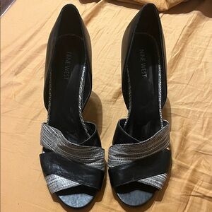 Nine West Black and Silver Heels